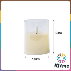 Klimo LED Electronic Candle Glass Cup Candles for Wedding Party Christmas