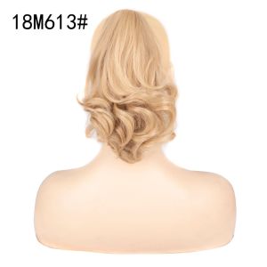 LUMINELLEB 12 Inch Ponytail Hair Extensions Claw Clip Synthetic Ponytail Hairpiece Heat Resistant Fiber Natural Short Curly Pony Tail Hair for Women