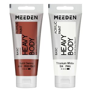 MEEDEN Acrylic Paint Bundled with Additional Titanium White Color : 100ml/3.38oz Heavy Body Acrylic Paint Color for Art Craft Painting