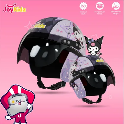 HELM RETRO CHIPS CUSTOM NAMA ANAK KUROMI UNGU USIA 1-4 TAHUN