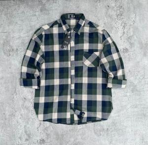 Amspro kemeja pria kemeja Flanel pria kemeja casual fashion pria kemeja lengan panjang pria