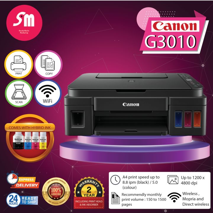 CANON PIXMA G3010 WIFI 3IN1 Inkjet Color Printer (Print, Scan, Copy