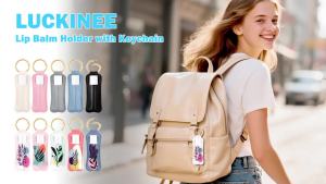 LUCKINEE Lip Balm Holder Keychain for Chapstick Holder Key Chain