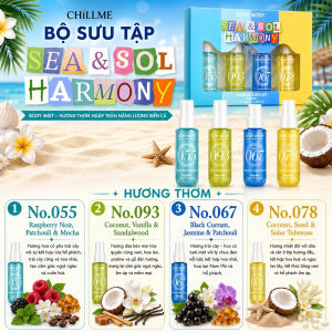 Bộ Xịt Thơm Toàn Thân Body Mist SEA & SOL HARMONY 4 x 40ml Lưu Hương Lâu Thư Giãn Tinh tế
