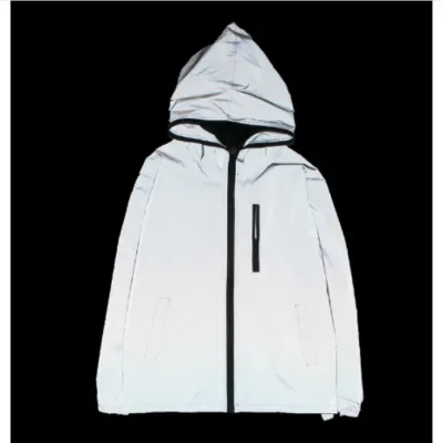 Oversize Hooded Night Luminous Jacket High Visibility Light Weight Motorcycle Riding Windbreaker