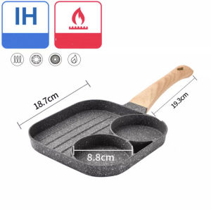 SG LOCAL SELLER 3In1 Multifunction Non-Stick Grill Square Pan/Tamagoyaki Pot 4 Eggs Frying Pan 2 Eggs Breakfast Pan PFOA Free Maifan Stone Non-Stick Coating from Switzerland Suitable for Induction Stove/Gas Stove