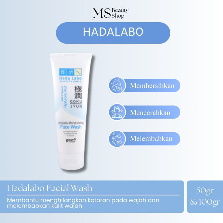 Pembersih Wajah Hada Labo | HADA LABO GOKUJYUN ULTIMATE MOISTURIZING FACE WASH 50 ml - Sabun cuci muka - Pembersih Wajah- Facial wash - Sabun Cuci Muka Pria dan Wanita - Sabun Wajah - Sabun Muka - Perawatan Wajah Pria dan Wanita