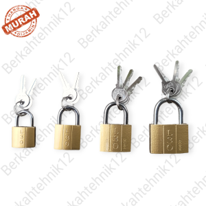 Gembok Stanless Anti Karat/Anti Maling/Gembok Anti Rust/Gembok Anti Cut Leher panjang 30 40 50 60mm 3 Anak Kunci Nekel Chrome