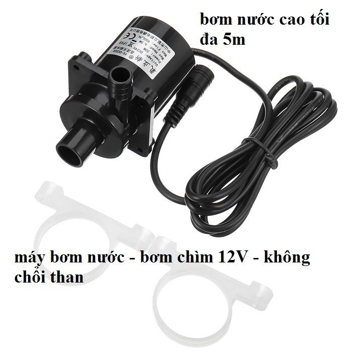 Bơm chìm DC 12v 18W dùng máy bơm bể cá cảnh, trồng thủy canh