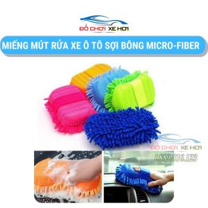 Miếng Mút Rửa Xe Ô Tô Sợi Bông Micro-Fiber Có Quai Đeo