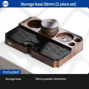 Bincoo Coffee Tamper Set Storage Board Wood Grain Pressed Powder Base Powder Pressing Powder Hammer Set (51/58mm)