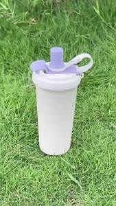 Kirilgu 316 stainless steel vacuum insulated thermal cup coffee cup high-value portable on-the-go dual-drinking straw water cup 4P7H5
