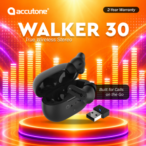 Accutone Walker 30 Bluetooth 5.3 TWS Earbuds with ANC and Dongle | Gaming Mode | IPX5 Waterproof