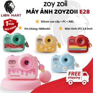 Máy Ảnh Cho Bé Zoyzoii E28 Kèm Thẻ Nhớ 8GB - Camera 48MP Quay Phim HD Màn Hình 3.0 Inch Bảo Vệ Mắt Pin Khủng 1000mAh