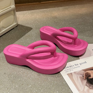[Free Shipping] WomenS Summer Fashionable Thick-Soled Wedge Flip-Flops For Outdoor Wear Height-Increasing Beach Sandals For Ladies