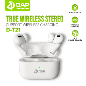 DAP True Wireless Earbuds Bluetooth Earphone tws Bluetooth 5.3 HIFI Sound D-T21 - Garansi 1 Tahun
