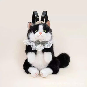 Ba Lô Mèo Bông 45cm Luxury Plush Collection | Balo Thú Bông Cao Cấp Lông Mềm Phát Tiếng Meow
