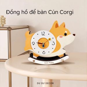 Đồng hồ để bàn Cún Corgi bập bênh - Dư Dư