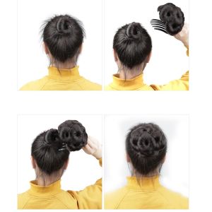 Bridal Ball Head Hair Bun Hair Ring Costume Bud Wig Women Girls Hair Extension Pad Accessories