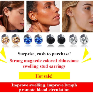 X22060905AC Strong Magnetic Color Diamond Anti-Swelling Earrings for All Seasons  Daily Wear for Everyone  Adult Casual Fashion Youth  Lymphatic Magnetic Therapy  Unique Design