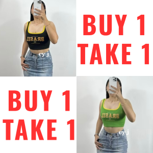 BUY 1 TAKE 1 (2PCS) Safira Brasil Tank Crop Top Cotton Spandex For Women Womenswear Comfortable Lady Sleeveless