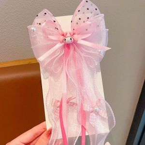 Phụ kuromi kiện tóc dễ thương màu tím đậm dành cho trẻ em Bé gái Hoạt hình nơ My Melody Kẹp tóc