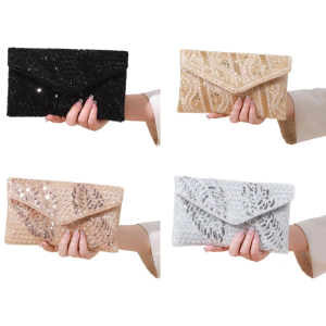 Crossbody Bags Sequins Envelope Bag Women Shoulder Bag with Chain Strap Trendy Clutches Satchel Ladies Evening Bags