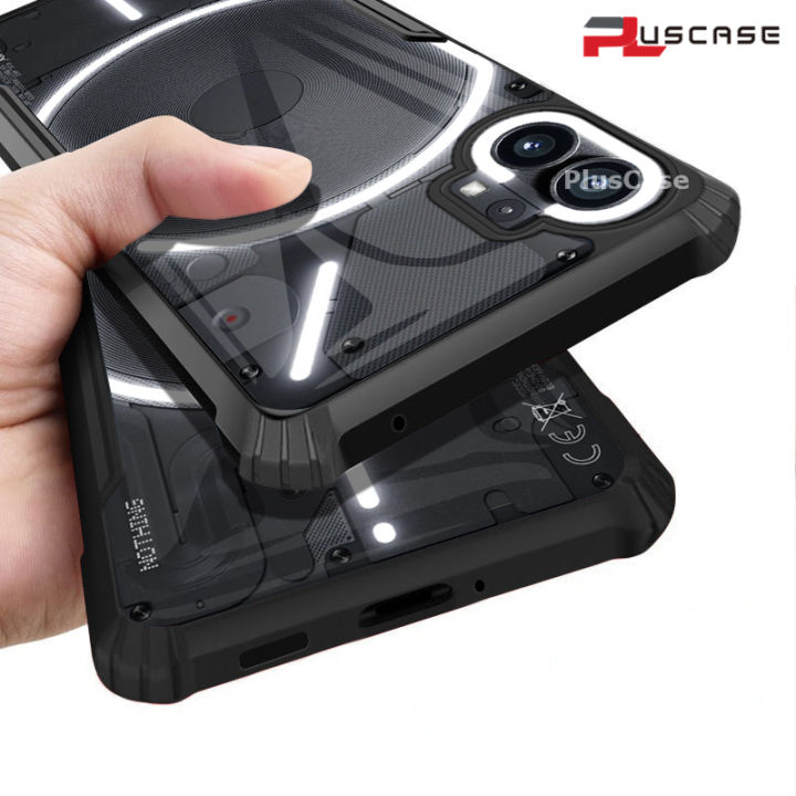 Pluscase For Nothing Phone 1 Case Air Cushion Hard Crystal Clear Back Soft Border Shockproof 3132