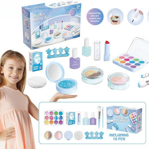 12PCS Princess Makeup Toy Set Gir Dress-Up Playset Toys Washable Makeup Toys Girls Christmas Gifts