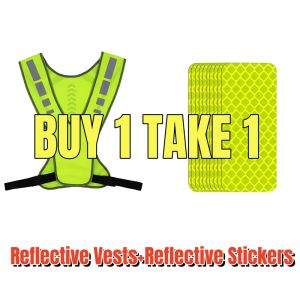 【3In1 Set】JQ013 Reflectorized Vest For Motorcycle Warning Reflective Vest with Storage Bag Lightweight Motorcycle Safety Jacket Cycling Vest Adjustable Reflective Safety Jacket Men Workwear BUY 2 TAKE 1 Reflective Sticker(10pcs/set)