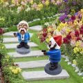 Say What Again Angry Garden Gnome Statues Resin Ornaments, 9 Inch War Gnome Outdoor Garden Statues Sculpture for Indoor Outdoor Lawn Yard Decorations-1PCS. 