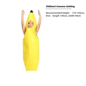 ALLUCK Novelty Banana Cosplay Costume Yellow Funny Banana Suit Durable Fruit Jumpsuit Props Party Decoration