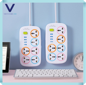 Ổ Điện Thái Lan Mẫu Mới Cao Cấp 6 Ổ + 4 Cổng Usb (Có Công Tắc An Toàn)