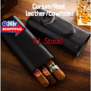 Lubinski Cigar Case with Gift Box & Flannelette Bag & Cutter