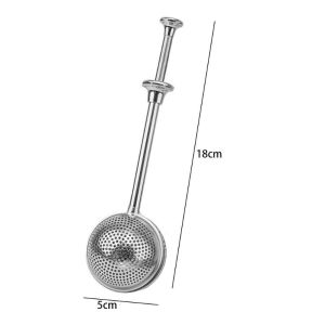 Stainless Steel Fine Mesh Loose Tea Infuser Telescopic Long Handle Flour Shaker For Kitchen Baking