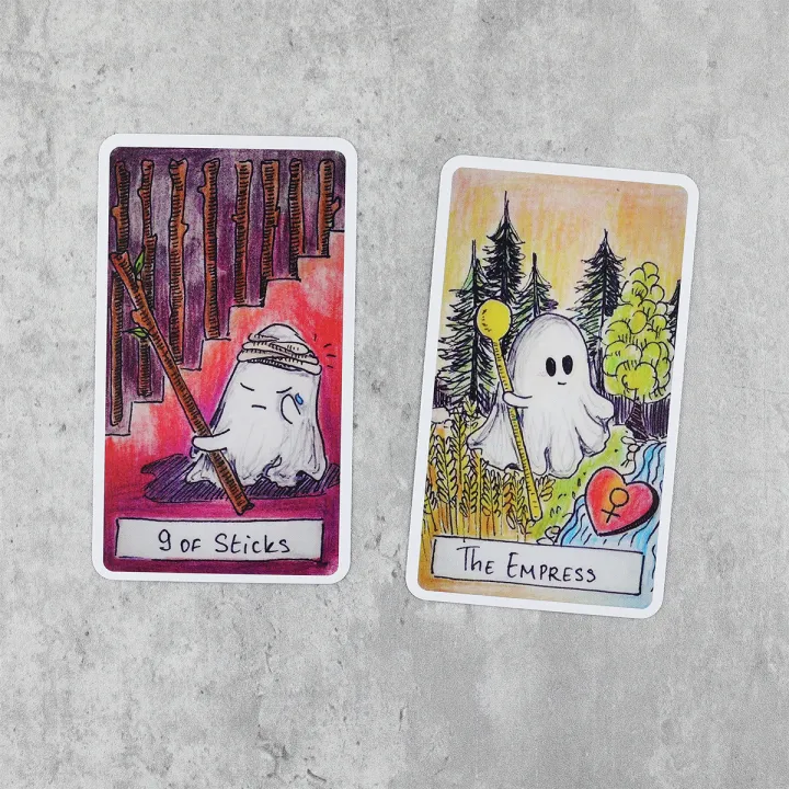 Bộ Bài Tarot Ghost Dễ Thương | Có Sách Hướng Dẫn Bằng Giấy | Kích Thước ...