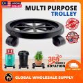 4 RODA-PVC Round Gas Stand Roller With Wheels Kaki Roda Tong Gas Roller Stand Gas Tank Trolley Heavy Duty Thick Material. 