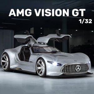 【RUM】1:32 Scale Benz AMG Vision GT Alloy Car Model Light & Sound Effect Diecast Car Toys for Boys Birthday Gift Kids Toys Car Collection