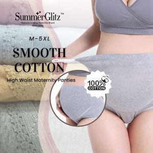 SummerGlitz Maternity Panties Smooth Cotton High Waist Women Seluar Dalam Wanita Mengandung
