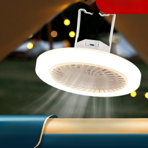 💕Multifunctional💕Outdoor Camping Fan Light with Large Capacity and Long Battery Life Smart Shaking Head Portable USB Charging Fan户外露营风扇灯