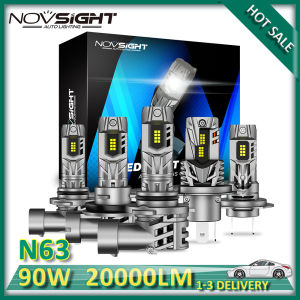 NIGHTEYE NOVSIGHT 2PCS N63 Original car 1:1 design 90W/pair 20000LM LED Car Headlight H4 H7 H11 HB3 9005 HB4 9006 6500K Headlight Bulbs Auto Headlamp