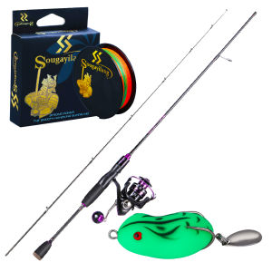 Set Joran Pancing 12 +1 BB Joran Pancing 1.8M 2 Bagian Serat Karbon Pemutar Senar Bass dan Karper