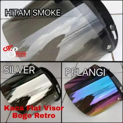 Flat visor / kaca helm bogo datar / helm retro pnp helm cargloss retro jpn jp mvistar