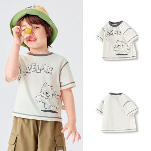 Balabala เสื้อผ้าชั้นในของเด็กทารกเสื้อยืดเด็กผู้หญิงแขนสั้นเด็กผู้ชายแฟชั่นหลวม2025ฤดูร้อนใหม่