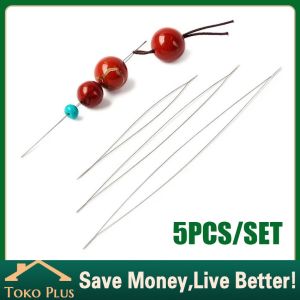 5Pcs Jarum Manik-Manik Lentur Mote Handmade DIY Beading Needle Perhiasan Aksesoris