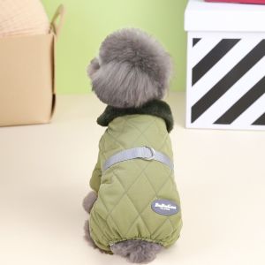 TONG Windproof Dog Warm Clothes Plush Winter Dog Vest Coat Fashion Adjustable Pet Clothes for Small Medium Dog