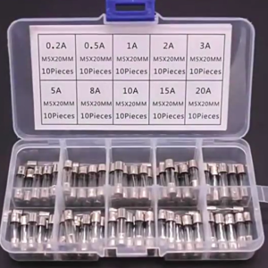 Pack of 100 Glass Fuses Set 5x20mm Fast Glass Fuses Fine Fuses Carrier Glass Fuses 0.2A-20A for Electrical Equipment