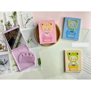 Sisir Lipat Travel / Sisir Lipat Gantungan Karakter / Sisir Lipat Cute / Sisir+Kaca 2in1