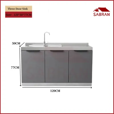 SABRAN Kitchen Stainless Steel Storage Cabinet Set Kitchen Sink Base Multifunctional Stove Cabinet