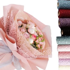 1 Roll Flower Wrapping Gauze Jacquard Net Gauze Bouquet Valentine Day Floral Wrapping Paper For Gift